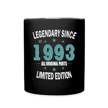 30e anniversaire né en 1993 Légendaire depuis 1993 - Mug uni - noir - Devant