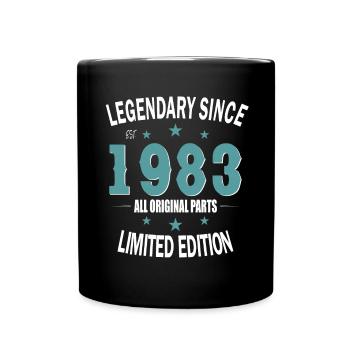 40e anniversaire né en 1983 Légendaire depuis 1983 - Mug uni - noir - Devant