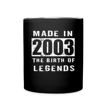 20e anniversaire Né en 2003 Fabriqué en 2003 - Mug uni - noir - Devant