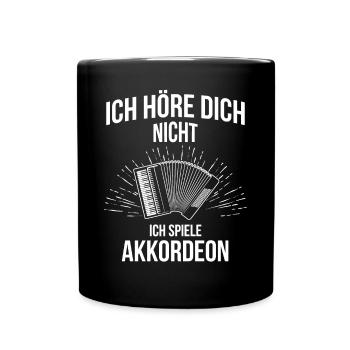 Ziehharmonika Steirische Harmonika Akkordeon - Tasse einfarbig - Schwarz - Vorne