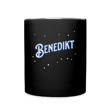 Benedikt Namen personalisiert - Tasse einfarbig - Schwarz - Vorne
