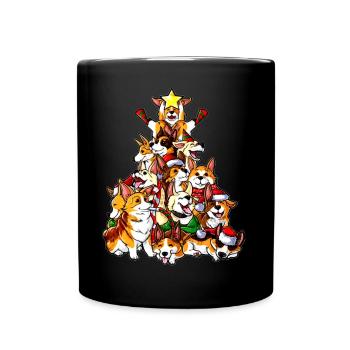Corgi - Tasse einfarbig - Schwarz - Vorne
