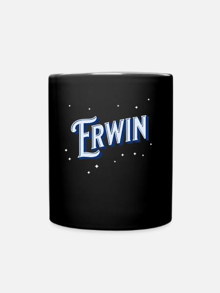 Erwin Namen personalisiert - Tasse einfarbig - Schwarz