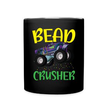 Bead Crusher Mardi Gras New Orleans Louisiana - Full Colour Mug - black - Front