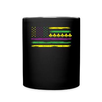 Mardi Gras Flag New Orleans Louisiana Parade - Mug uni - noir - Devant