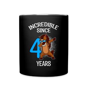 Unbelievable for 4 years 4th birthday - Full Colour Mug - black - Front
