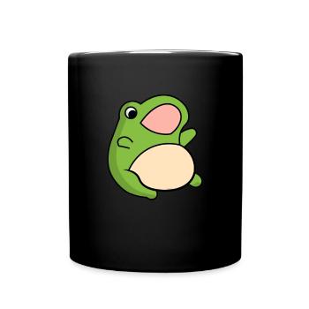 Frosch Comic Zeichnung Lustig - Tasse einfarbig - Schwarz - Vorne