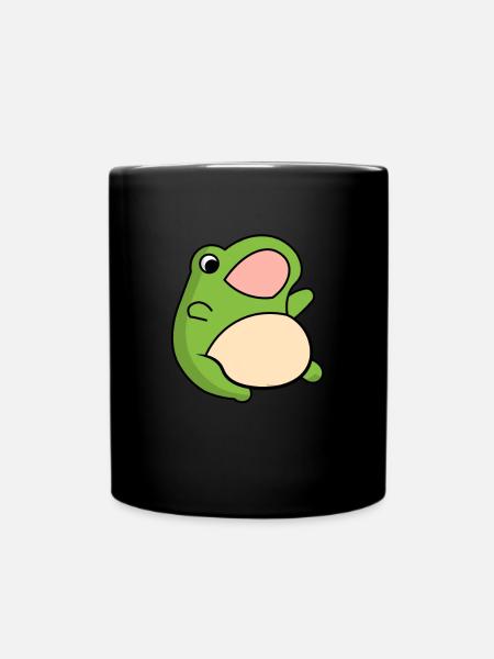 Frosch Comic Zeichnung Lustig - Tasse einfarbig - Schwarz