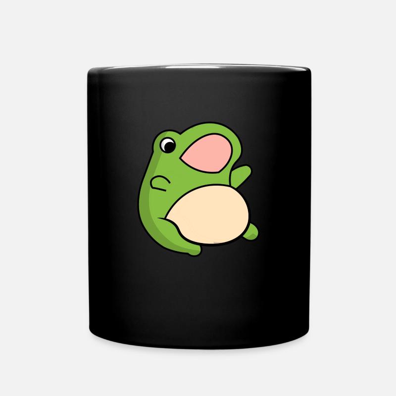 Frosch Comic Zeichnung Lustig - Tasse einfarbig - Schwarz