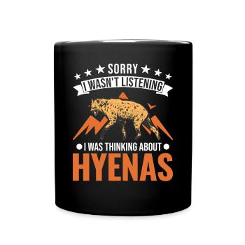 Hyäne Geschenk Erdwolf Hyena - Tasse einfarbig - Schwarz - Vorne