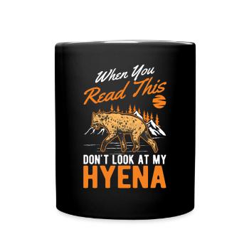 Hyäne Geschenk Erdwolf Hyena - Tasse einfarbig - Schwarz - Vorne