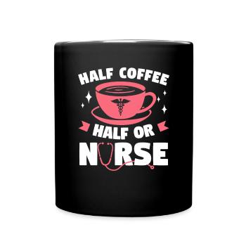 Halber Kaffee Halb ODER Krankenschwester OP-Krankenschwestern RN - Tasse einfarbig - Schwarz - Vorne