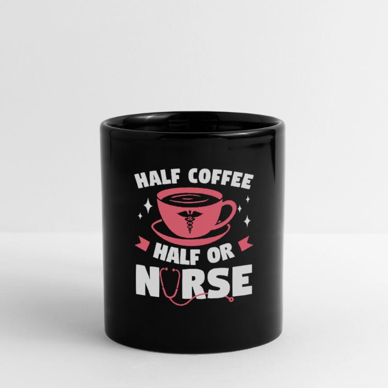 Halber Kaffee Halb ODER Krankenschwester OP-Krankenschwestern RN Tasse einfarbig