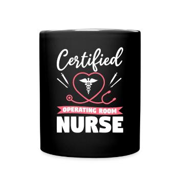 Zertifizierte OP-Krankenschwester ODER registriert - Tasse einfarbig - Schwarz - Vorne