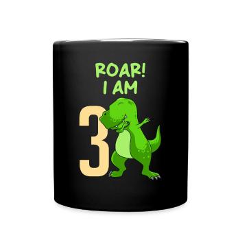 3ème anniversaire 3 ans Dino Boy - Mug uni - noir - Devant