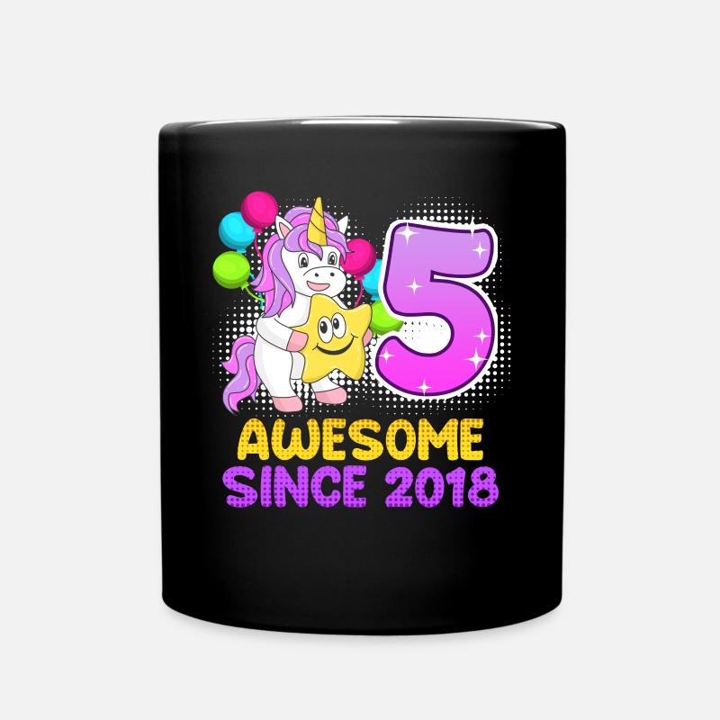 5. Geburtstag Mädchen 5 Jahre Tochter - Tasse einfarbig - Schwarz