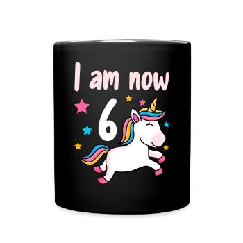 6ème anniversaire fille 6 ans anniversaire - Mug uni - noir - Devant
