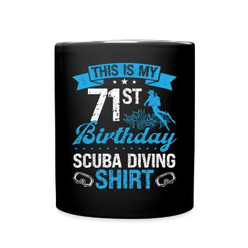 71 ans Plongeur Plongée Snorkeling Masque Plongée - Mug uni - noir - Devant