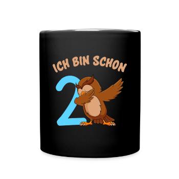 Ich bin schon 2 Jahre 2. Geburtstag - Tasse einfarbig - Schwarz - Vorne