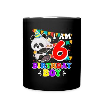 6th birthday boys 6 years child son - Full Colour Mug - black - Front