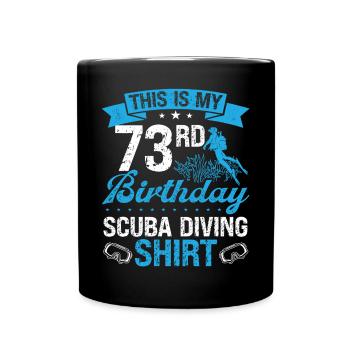 73 ans Plongeur Plongée Snorkeling Masque Plongée - Mug uni - noir - Devant