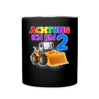 2. Geburtstag Junge 2 Jahre - Tasse einfarbig - Schwarz - Vorne
