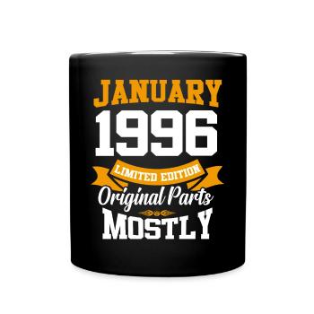 Januar 1996 Limited Edition Geburtstag Geschenk - Tasse einfarbig - Schwarz - Vorne