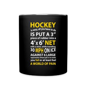 Funny Hockey Quote Hockey Is Easy Gift For Men Wom - Full Colour Mug - black - Front