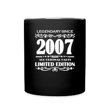 2007 - Jahrgang 2007 - Baujahr 2007 - Tasse einfarbig - Schwarz - Vorne