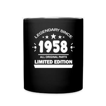 1958 - Jahrgang 1958 - Baujahr 1958 - Tasse einfarbig - Schwarz - Vorne