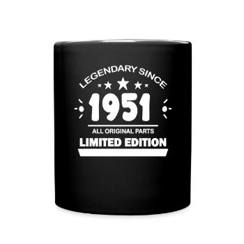 1951 - Jahrgang 1951 - Baujahr 1951 - Tasse einfarbig - Schwarz - Vorne