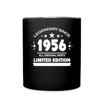 1956 - Jahrgang 1956 - Baujahr 1956 - Tasse einfarbig - Schwarz - Vorne