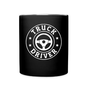 Driving Truck Driver - Tasse einfarbig - Schwarz - Vorne