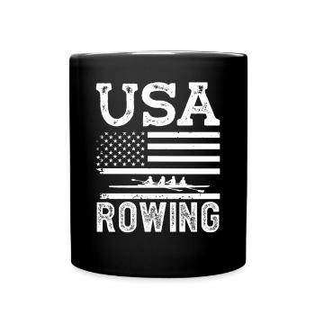 Rudern USA Rowing Ruderer Rudersport Kajak Kanu - Tasse einfarbig - Schwarz - Vorne