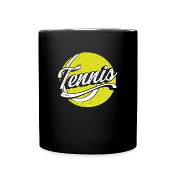 Balle de tennis jaune - Mug uni - noir - Devant