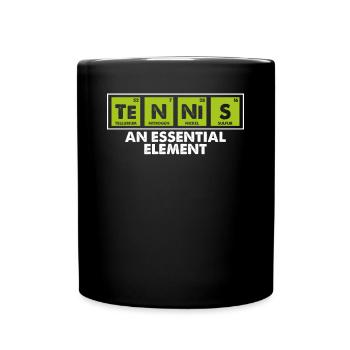Tennis Ist Ein Wesentliches Element - Tasse einfarbig - Schwarz - Vorne