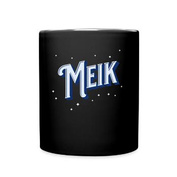 Meik Namen personalisiert - Tasse einfarbig - Schwarz - Vorne