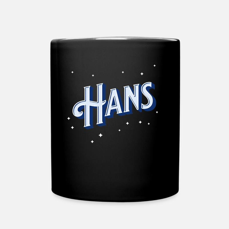 Hans Namen personalisiert - Tasse einfarbig - Schwarz