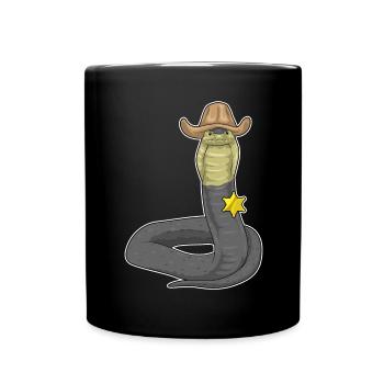 Chapeau de shérif serpent - Mug uni - noir - Devant