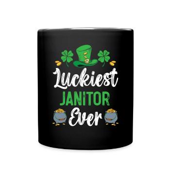 Glücklichster Hausmeister aller Zeiten St. Patrick's Saint Pattys - Tasse einfarbig - Schwarz - Vorne