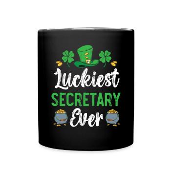 Glücklichste Sekretärin aller Zeiten St. Patrick's Saint Pattys - Tasse einfarbig - Schwarz - Vorne