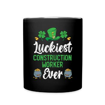 Luckiest Construction Worker Ever St. Patrick's - Full Colour Mug - black - Front