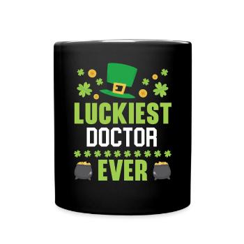 Glücklichster Arzt aller Zeiten St. Patrick's Saint Pattys - Tasse einfarbig - Schwarz - Vorne