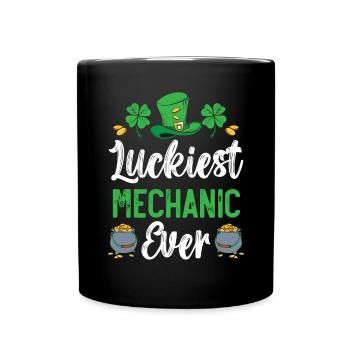Luckiest Mechanic Ever St. Patrick's Day - Full Colour Mug - black - Front