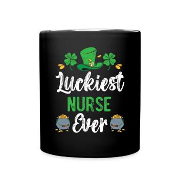 Glücklichste Krankenschwester aller Zeiten St. Patrick's Saint Pattys Day - Tasse einfarbig - Schwarz - Vorne