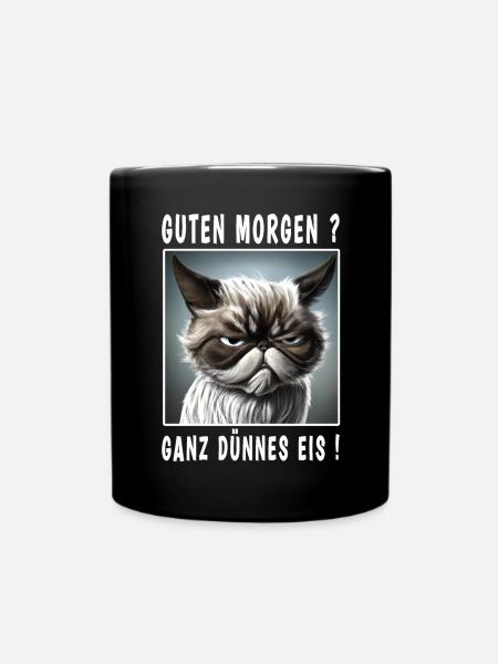 Guten Morgen ganz dünnes Eis - Tasse einfarbig - Schwarz