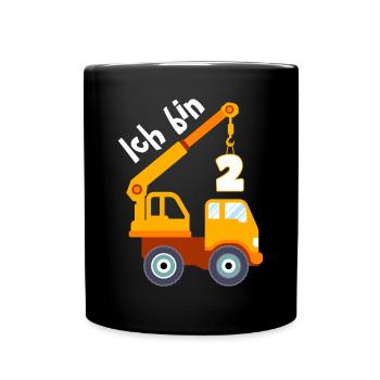 2. Geburtstag Junge 2 Jahre - Tasse einfarbig - Schwarz - Vorne