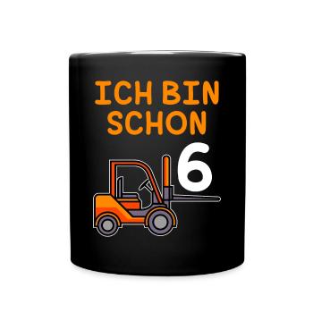 6. Geburtstag Junge 6 Jahre - Tasse einfarbig - Schwarz - Vorne