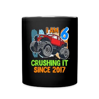6th birthday boys 6 years child son - Full Colour Mug - black - Front