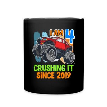 4ème anniversaire garçon 4 ans - Mug uni - noir - Devant